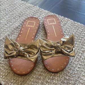 Dolce Vita Metallic Gold Bow Sandals